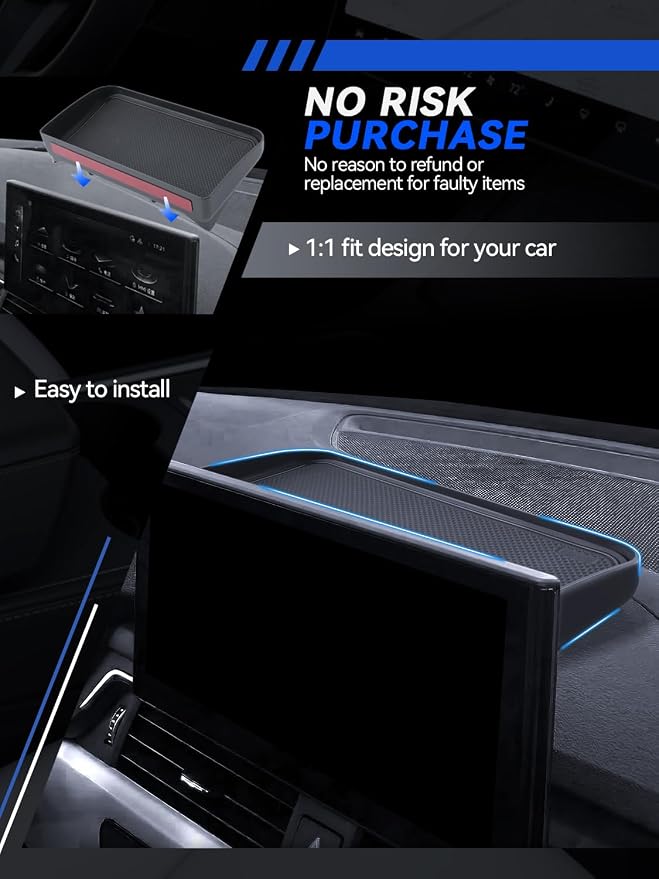 for Corolla Dashboard Console Organizer 2022 2023 2024 2025 2026 Toyota Corolla Cross L/LE/XLE Accessories Behind Screen Organizer Storage Box Console Dash Tray