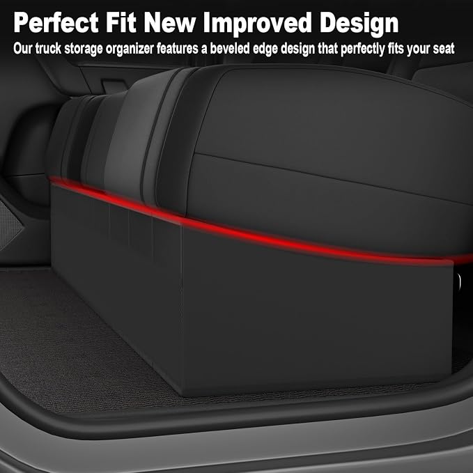Truck Under Seat Storage Organizer Foldable Replacement for 2019-2025 Chevy Silverado 1500/GMC Sierra 1500/2500HD/3500HD, Double & Crew Cab Underseat Tool Box for Silverado/Sierra Accessories