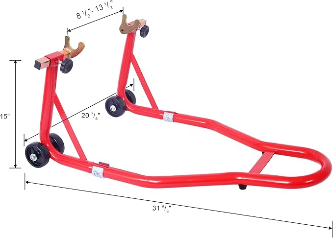 Donext Motorcycle Stand 1000LB Sport Bike Front and Rear Wheel Lift Swingarm Paddock Stands Red, U