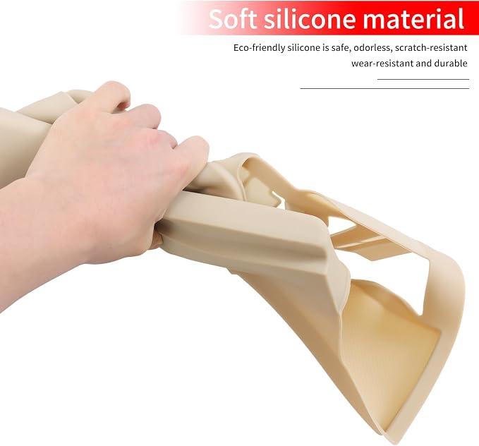 Central Control Silicone Storage Box Seat Gap Storage Box Silicone Pad Tray Organizer for 2010-2021 Lexus GX460 Modified Lexus GX460 Accessories (Beige)