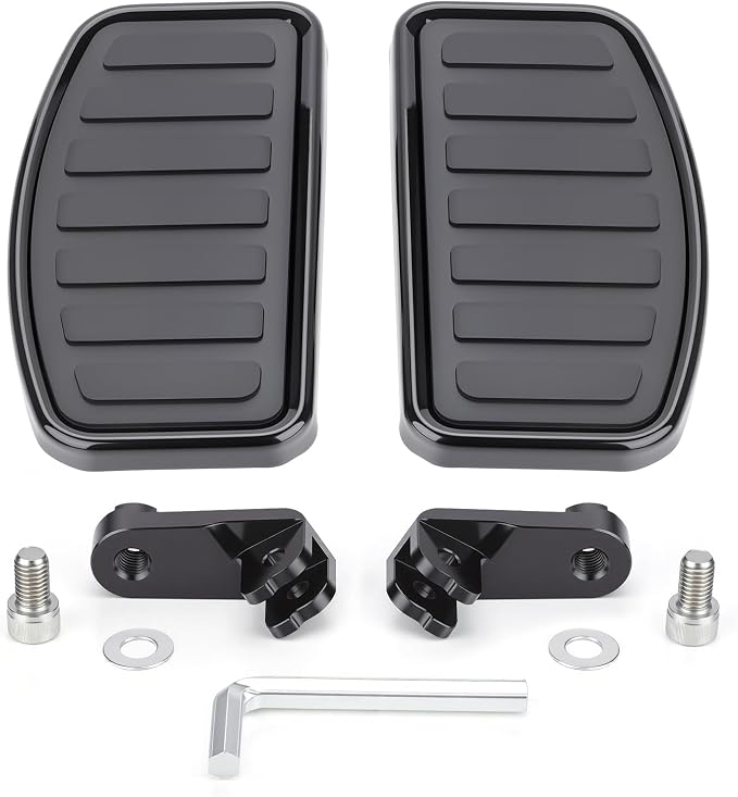 Floorboards Front Footpegs for Harley Softail 2018-2024 Breakout Deluxe Fat Bob Fat Boy Heritage Low Rider Slim Street Bob Sport Glide Wide Rider Anti-Slip Highway Pegs (Black)
