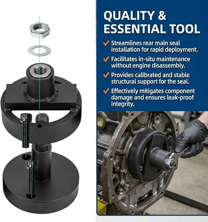 Rear Main Seal Installer Tool Kit, Compatible with John Deere 404 466 6.076 7.6L 8.1L Engines, Manual Crankshaft Seal Alignment Set Replaces JDG476 JDG477 JDG478 ST-198 R830476