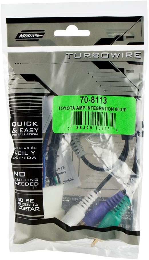 Metra 70-8117 Factory Amplifier Harness for 2004-Up Toyota Vehicles with JBL Sound System & Metra 70-8113 Amplifier Integration Harness for Select 2000-2004 Toyota Vehicles