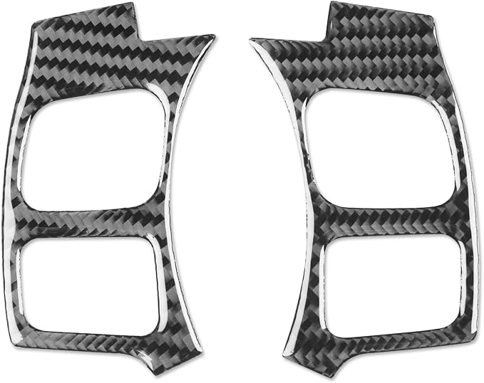 Soft Carbon Fiber Car Interior Steering Wheel Buttons 2/Piece Decorative Stickers for Lexus RC300 350 200T 15-24 Carbon Fiber Interior Accessories