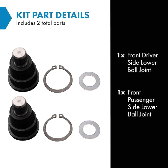 TRQ Front Lower Ball Joint Set Compatible with 2015-2018 Chevrolet City Express 2009-2014 Nissan Cube 2011-2014 Juke 2011-2017 Leaf 2013-2021 NV200 2007-2019 Sentra 2007-2012 Versa