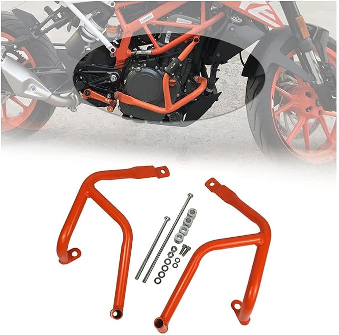 Motorcycle Accessories Engine Bumper Guard Crash Bar Frame Protector for KTM Duke 250 390 2020 2019 2018 2017 (Orange), does not apply