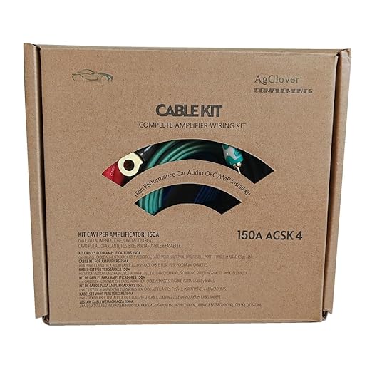 4GA Amp Wiring Kit, 100% Oxygen Free Copper OFC 3000W Complete Amplifier Wire Installation Accessories - Make Connections and Brings Power to Car, Home and Marine Audio Systems AGSK4