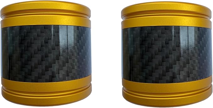 Motorcycle front and rear crash bar decorative wheels, engine crash bar sliders, and saddlebag crash bar decorative covers, CNC machined with embedded carbon fiber accents. (golden)