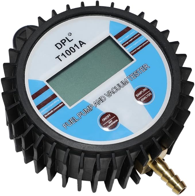DPTOOL Vacuum Gauge Tester Multifunction Fuel Pump Catalytic Converter Muffler Carburetor Exhaust Back Pressure Tester Digital Display Gauge with Adapters and Hose