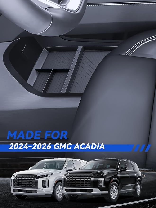 for Acadia Lower Center Console Organizer 2024-2026 GMC Acadia Elevation/AT4/Denali Accessories Armrest Tray Middle Storage Box Insert Container Durable ABS Plastic