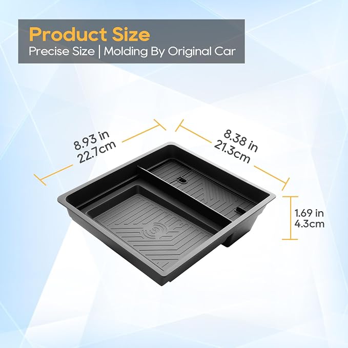 GMC Acadia Center Console Organizer 2024-2026 GMC Acadia (Elevation/AT4)-ABS Materials& TPE Wirless Mats Storage Box 2024-2026 GMC Acadia Accessories- ONLY FOR Console Without Cover- NOT FOR DENALI