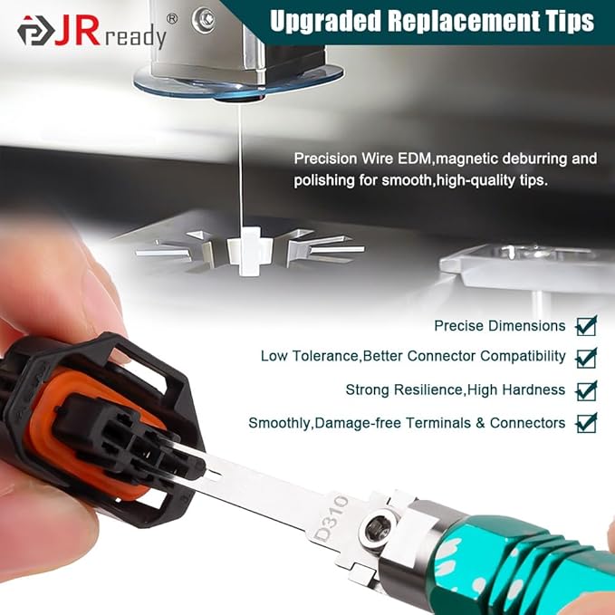 JRready ST5278 Replacement Tips for Pin Removal Tool 26PCS Pin Extractor Tool Tips Electrical Terminal Release Tool Compatible with Deutsch AMP/TE Molex Delphi JST Harting Connectors & More