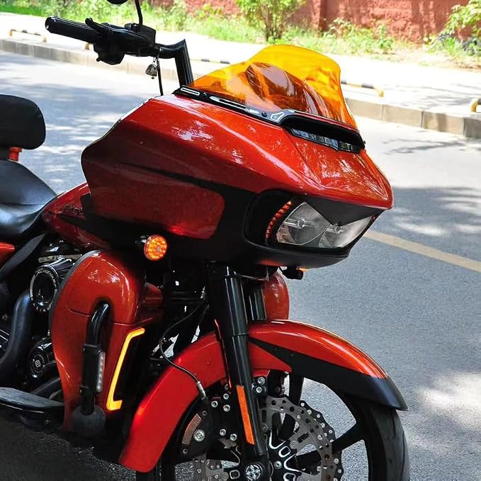 POWER JAMES 7.0" Tall Orange PMMA Windshield Windscreen for 2015-2023 Harley Road Glide Ultra ST FLTR (PMMA Orange)