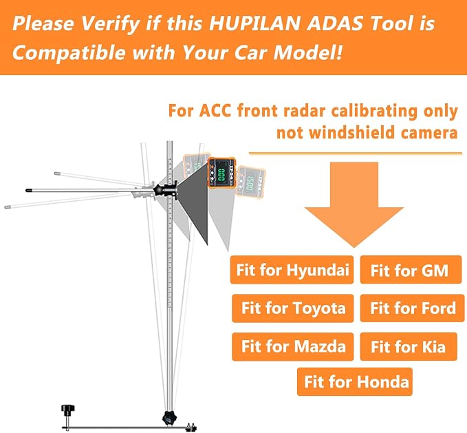 ADAS 5.7in Radar Corner Reflector Target with Stand & Digital Angle Finder | Stand with 0-30cm Scale ADAS Calibration Tool Compatible with Honda Toyota Mazda Kia Ford GM Hyundai Regular Size Vehicle Car