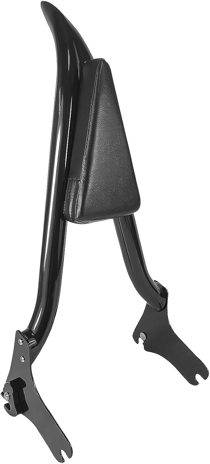 Detachable Black Sissy Bar Passenger Backrest Rear Pad Compatible for Harley Davidson Touring 97-08 Road King Electra Glide Street Glide [26 Inches Height]