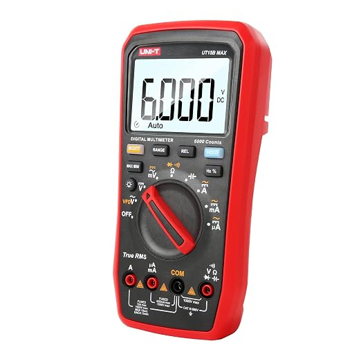 UNI-T Multi Meter UT15B Max, AC/DC Current AC/DC Voltage Handheld TRMS Voltmeter Resistance Capacitance Frequency Diode Continuity Ohm Meter Measure Volt Amp VFC Circuit Power Car Fuse Electric Tester
