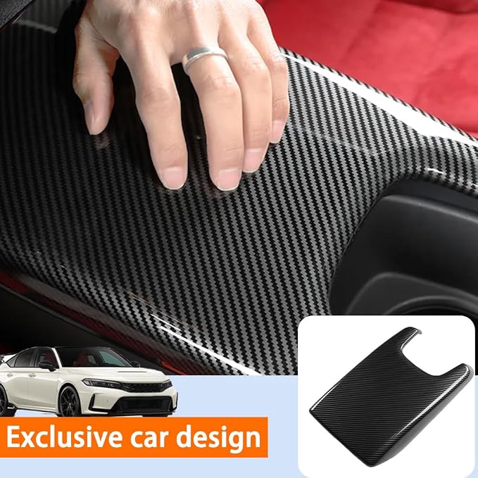 for 11th Gen Civic Type R FL5 Typer Manual Transmission Central armrest Box Cover Type R FL5 Typer Door armrest Cover Interior Modification FL5 Accessories (Carbon Fiber Pattern)