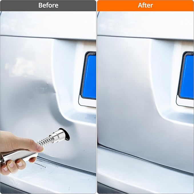 QWORK Auto Body Dent Repair Tool Kit, Dent Puller Kit, Car Dent Remover Tool, Paintless Dent Repair with Slide Hammer and 16 Black Glue Tabs
