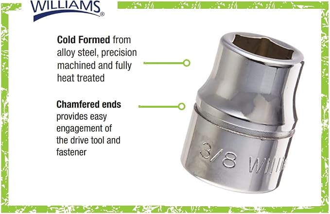 Williams B-612 3/8-Inch Shallow 6 Point Socket