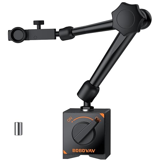 Magnetic Base Stand Holder for Dial Indicator - 176lbs/80kg Max Pull, 3 Adjustable Joints, 3/8 Inch Steel Stable Holder for Machine Tool Processing & Precision Inspection