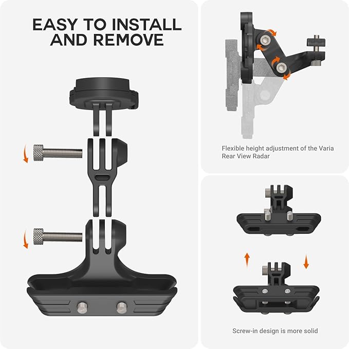 TUSITA Seat Rail Mount Kit Compatible with Garmin Varia RCT715 Bicycle Radar