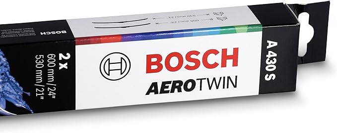 BOSCH 3397007430 AeroTwin OE Replacement Wiper Blades Driver & Passenger Side - Set of 2 (24" & 21") Top Lock 19mm