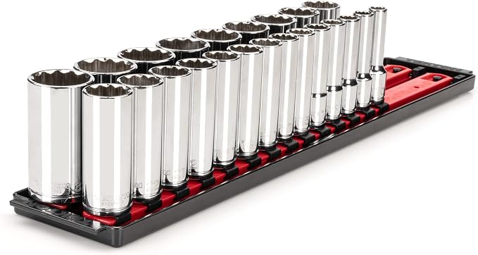 TEKTON 1/2 Inch Drive 12-Point Socket Set, 23-Piece | SHD92121