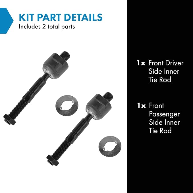 TRQ Inner Driver and Passenger Side Tie Rod Set 2 Piece Compatible with 1998-2002 Honda Accord Sedan L4 2.3L 2001-2002 Honda Accord Coupe 1999-2003 Acura TL 2001-2003 Acura CL