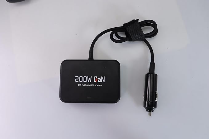 200W 6-Port GaN Car Charger USB C - 12V 24V Cigarette Lighter Adapter Fast Charging with Phone 17/16/15 Pro Max, MacBook Pro/Air, Starlink Mini, iPad, Laptop, Samsung S25/S24,Pixel, Tablets