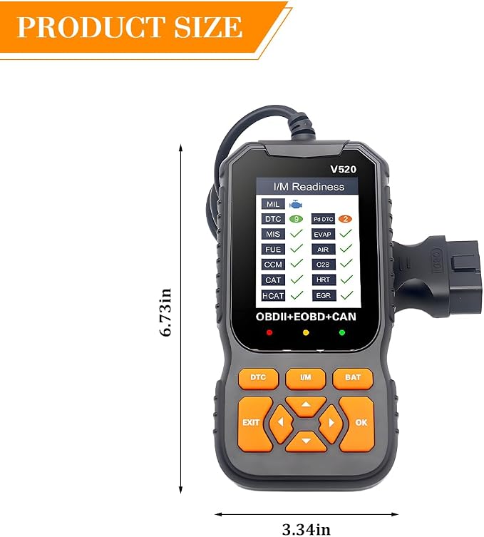 OBD2 Car Scanner Diagnostic Tool, V520 Vehicle OBDII Check Engine Code Reader with Erase Fault Code, Automotive Engine Fault Tester, Universal for SUV Automobile Truck