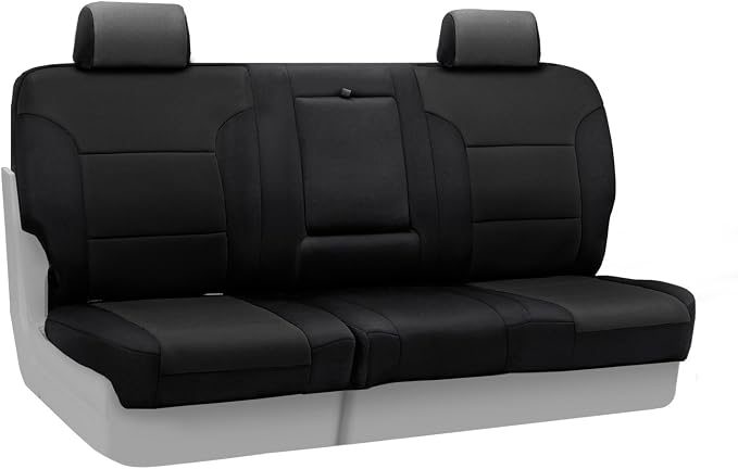 Coverking Custom Fit Front 50/50 Bucket Seat Cover for Select Ford F-Series Models - Neosupreme Solid (Black)