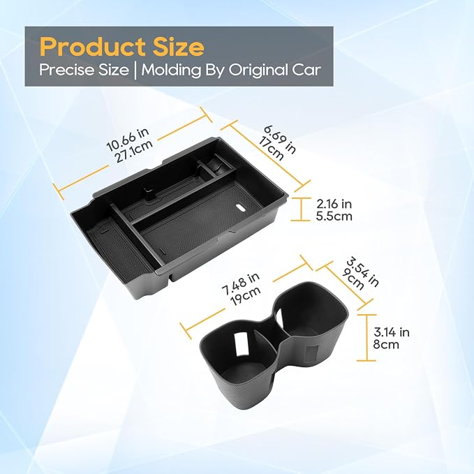 For 2026 CRV Center Console Organizer - 2PCS 2026 Honda CRV Accessories - Compatible with 2026 Honda CRV (EX/EX-L/Hybrid Sport/Hybrid Sport Touring) -Center Console Organizer Cup Holder Insert ABS+TPE