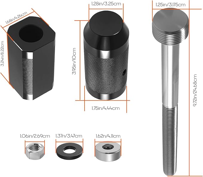 9U-6891 Injector Sleeve Cup Remover & Installer Tool Set - Heavy Duty Steel 6-Piece Kit for CAT Caterpillar 3406E, C10, C12, C15, C16, C18 Engines (6 PCS)