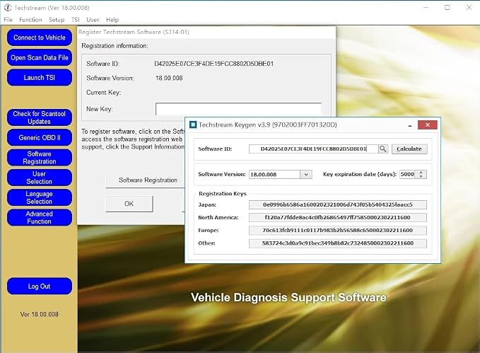 Mini for VCI J2534 Cable V18.00.008 Latest Version, OBD2 Connector Scanner Adapter Fit for TIS Techstream Programming Diagnostic Cable, Support Win XP WIN7 WIN10