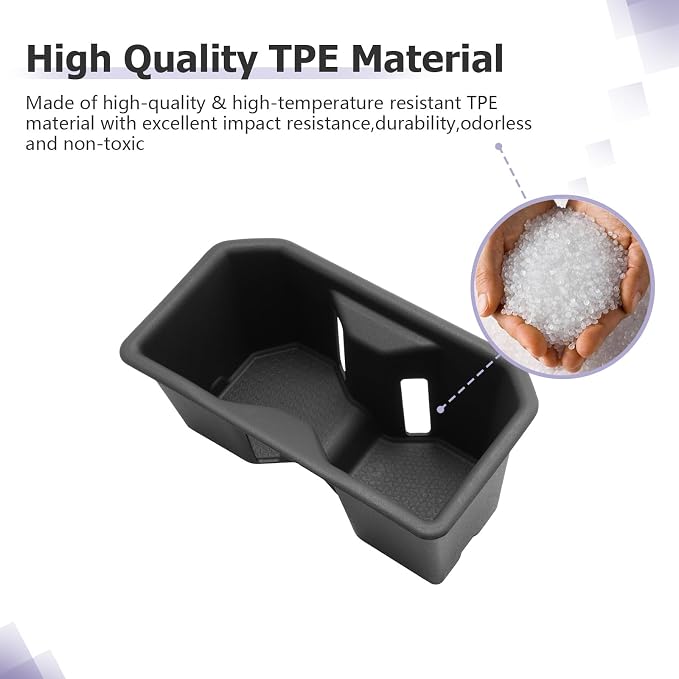 LUWU 2025 Tundra Center Console Cup Holder Compatible With 2022 2023 2024 2025 Toyota Tundra Interior Accessories TPE Cup Holder Insert