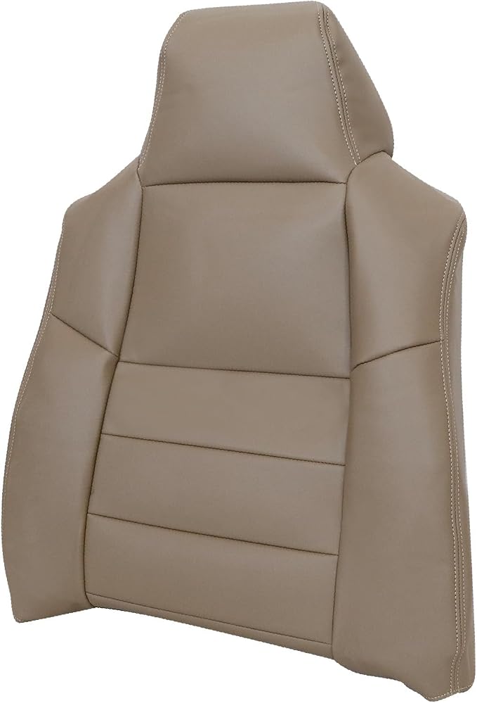 SecosAutoparts Driver & Passenger Side Bottom & Top Lean Back Leather Replacement Seat Covers Tan Compatible with Ford Excursion 2002-2005 Compatible with Ford F250 F350 Lariat 2002-2007