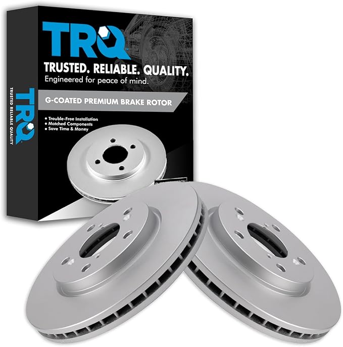 TRQ Front Brake Rotor Set G Coated Vented Compatible with 2005-2010 Honda Odyssey