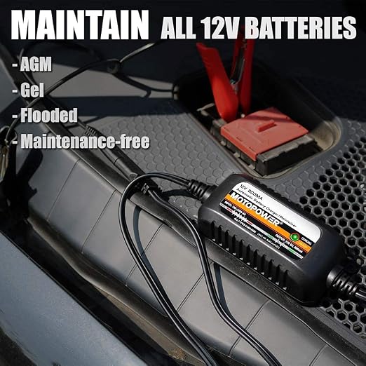 MOTOPOWER MP0515A 12V Car Battery Load Tester with MP00205C 12V 800mA Battery Charger Maintainer