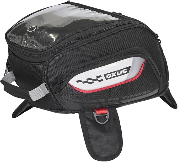 ViaTerra Oxus Magnetic Motorcycle Tank Bag |13L Capacity, Converts to Backpack, Scratch-Free Base, EBC Net, External Rain Cover | Universal Fit for Touring & Adventure Riding