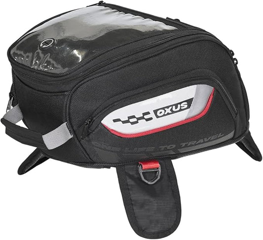 ViaTerra Oxus Magnetic Motorcycle Tank Bag |13L Capacity, Converts to Backpack, Scratch-Free Base, EBC Net, External Rain Cover | Universal Fit for Touring & Adventure Riding