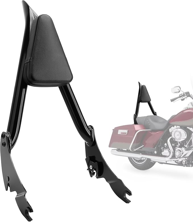 26" Motorcycle Sissy Bar Backrest, Detachable Passenger Backrest High-Strength Steel Sissy Bar Compatible with Harley Touring Street Road Glide Road King Street Glide 2009-2026