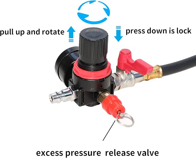 DPTOOL Turbo System Leakage Tester Turbocharger Air Pressure Guage Cooling System Intercoolers Radiators Hose Leaks Test with Regulator Manual Valve 1.38''-3.54''