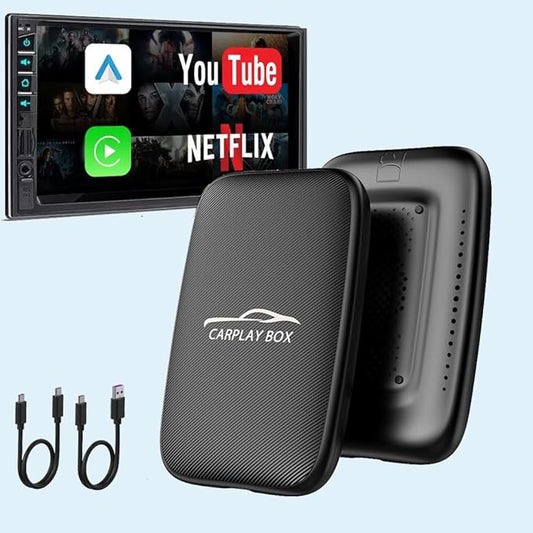 CarPlay Wireless Adapter & Android Auto Adapter,2025 Upgrade Convert Wired to Wireless CarPlay Adapter, Magic Video AI Box 3.0 Support YouTube Netflix TF Card Compatibility with iOS 10+/Android 11+