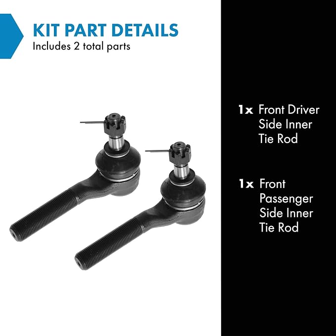 TRQ Inner Driver and Passenger Side Tie Rod Set Compatible with 98-05 Chevrolet Blazer 4WD 98-04 S10 4WD 98-01 GMC Jimmy 4WD 98-04 Sonoma 4WD 98-00 Isuzu Hombre 4WD 99-01 Oldsmobile Bravada AWD