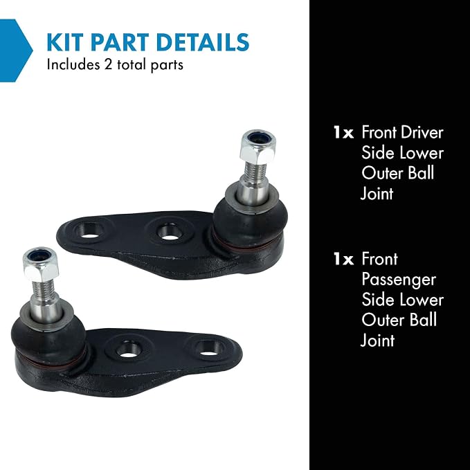 TRQ Front Lower Driver and Passenger Side Ball Joint Set Compatible with 2014-2015 Mini Cooper Coupe 2009-2013 Cooper 2007-2008, Hatchback