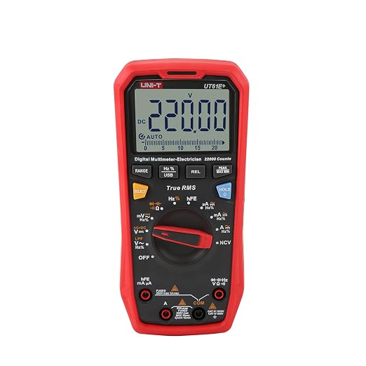 UNI-T UT61E+ 1000V 20A Digital Multimeter 22000 Counts Display NCV hFE Auto Range True RMS AC/DC Voltage Current Resistance Capacitance Tester
