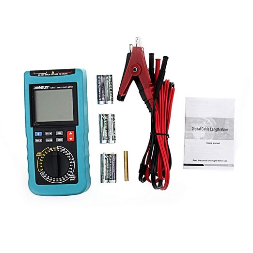 allsun Digital Electric Cable Resistance Tester Cable Wire Length Meter Ohm Resistance Meter Up to 30KM/100000 ft Measured in m㎡(NOT AWG)