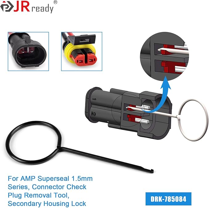 JRready Upgraded Pin Removal Tool Kit for Weather Pack&Metri-Pack Series Connector+26PCS Deutsch AMP/TE Molex Delphi JST Harting Connectors & More