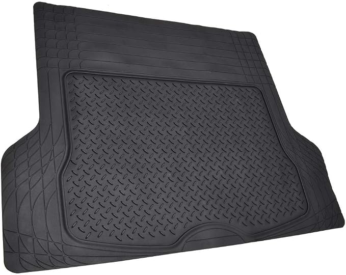 BDK Cat® CAMT-1003 (3-Piece) Deep Dish Rubber Car Floor Mats with Trunk Cargo Liner, Heavy Duty All Weather Trim to Fit Front & Rear Combo Set for Car Sedan SUV Van