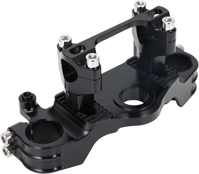 Motorcycle Top Triple Clamp 7/8" 22MM Upper Triple Tree Bar Mount with Risers Set CNC for CRF 110 CRF110F 2013-2024 CRF125F CRF125FB 2019-2024 CRF 110F 125F 125FB Black